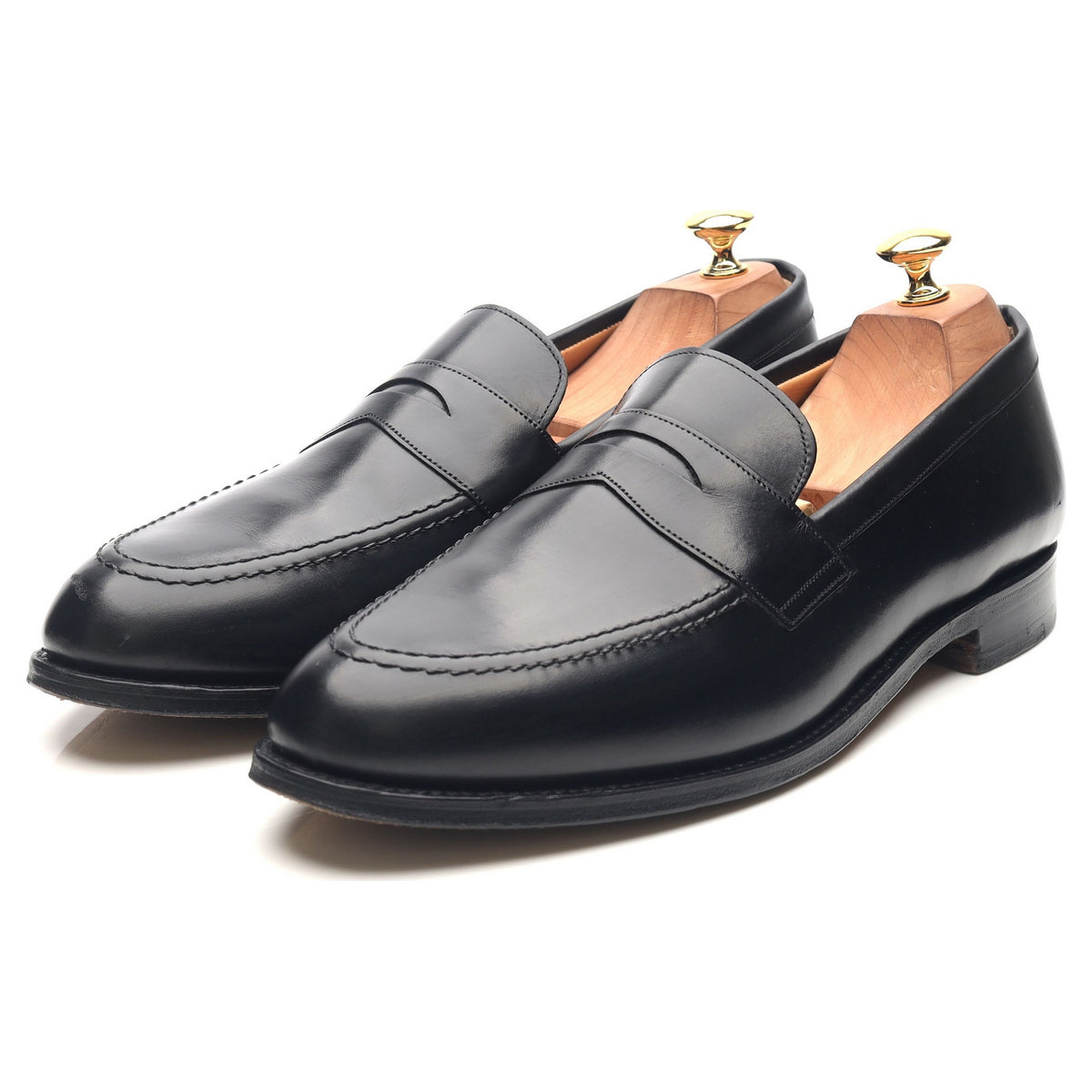 &#39;Cannon&#39; Black Leather Loafers UK 10 F