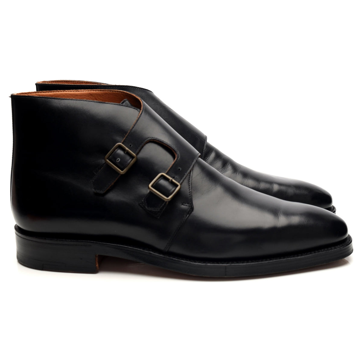 Ralph Lauren Black Leather Monk Boots UK 9 US 10 E