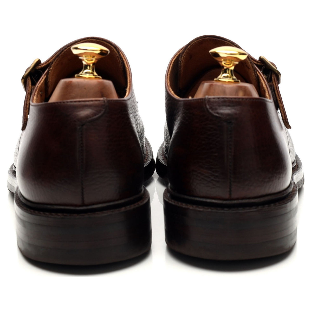 &#39;Harrogate&#39; Dark Brown Grain Leather Double Monk Strap UK 9 US 10 D