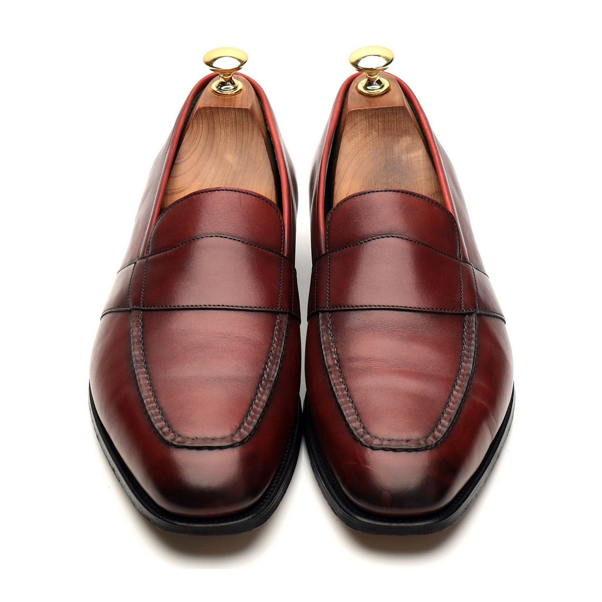&#39;Buckingham&#39; Burgundy Leather Loafers UK 8.5 E
