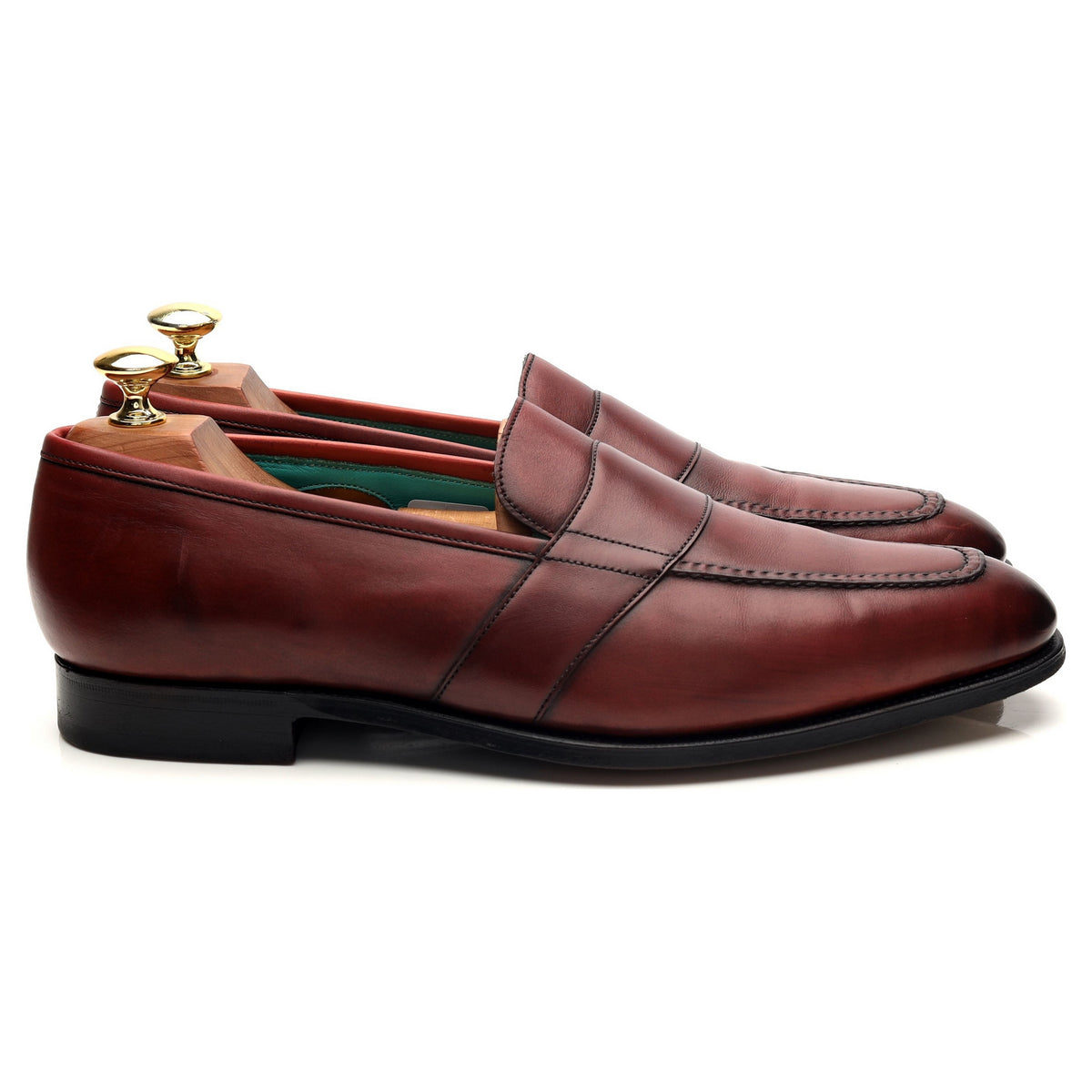&#39;Buckingham&#39; Burgundy Leather Loafers UK 8.5 E
