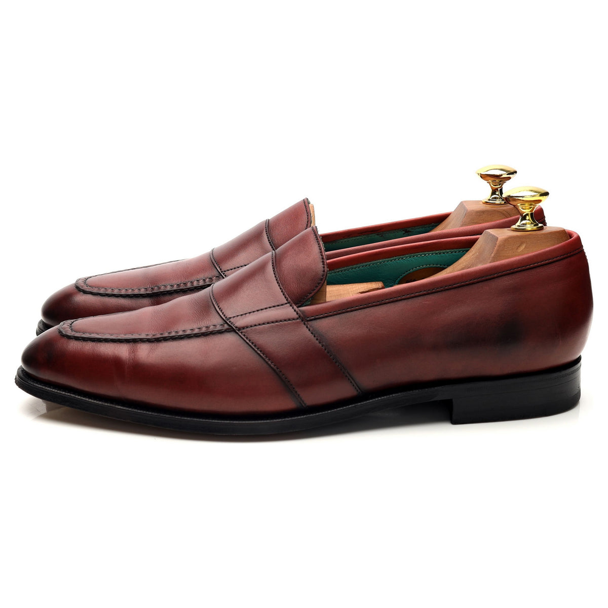 &#39;Buckingham&#39; Burgundy Leather Loafers UK 8.5 E