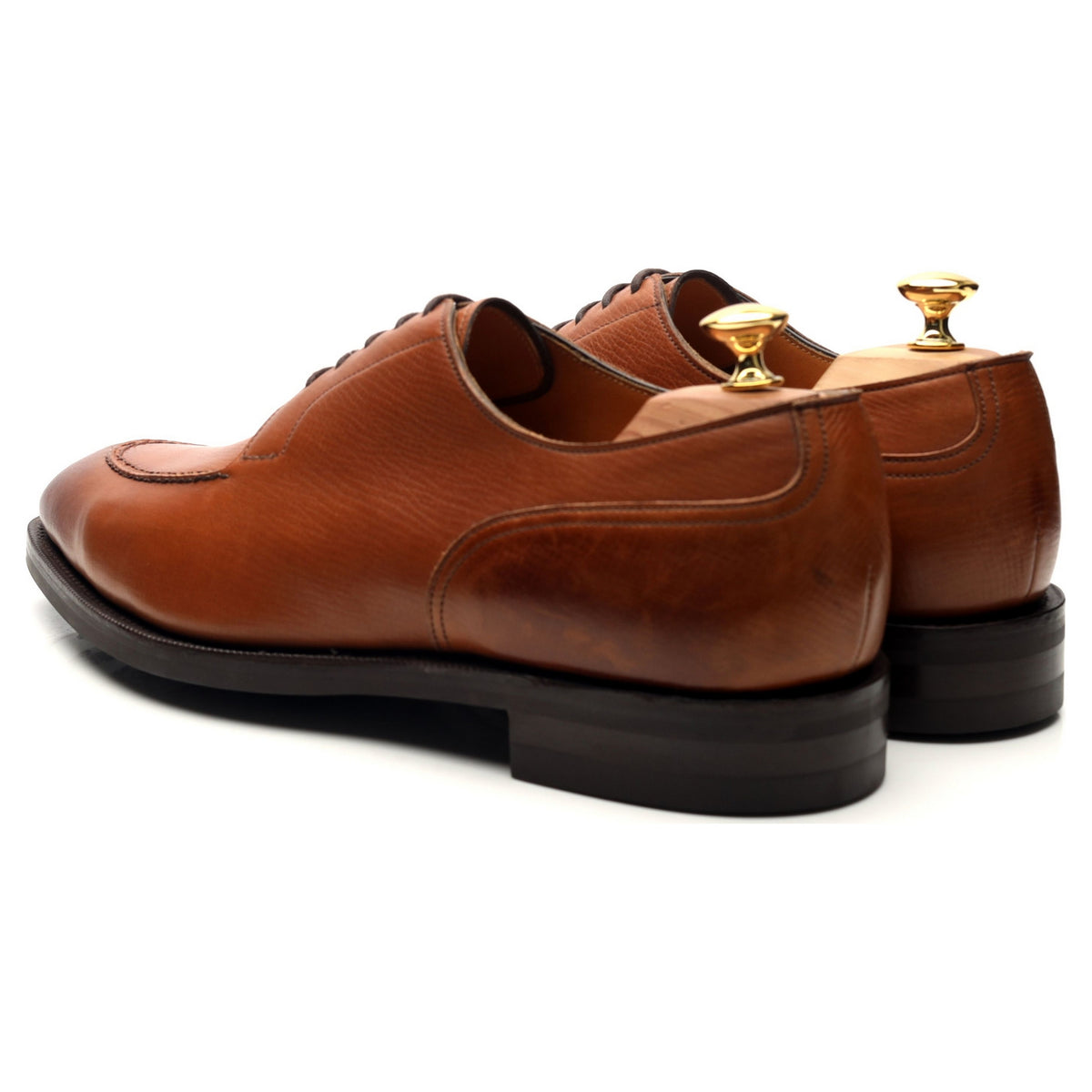 &#39;Dover&#39; Tan Brown Leather Split Toe Derby UK 10.5 E