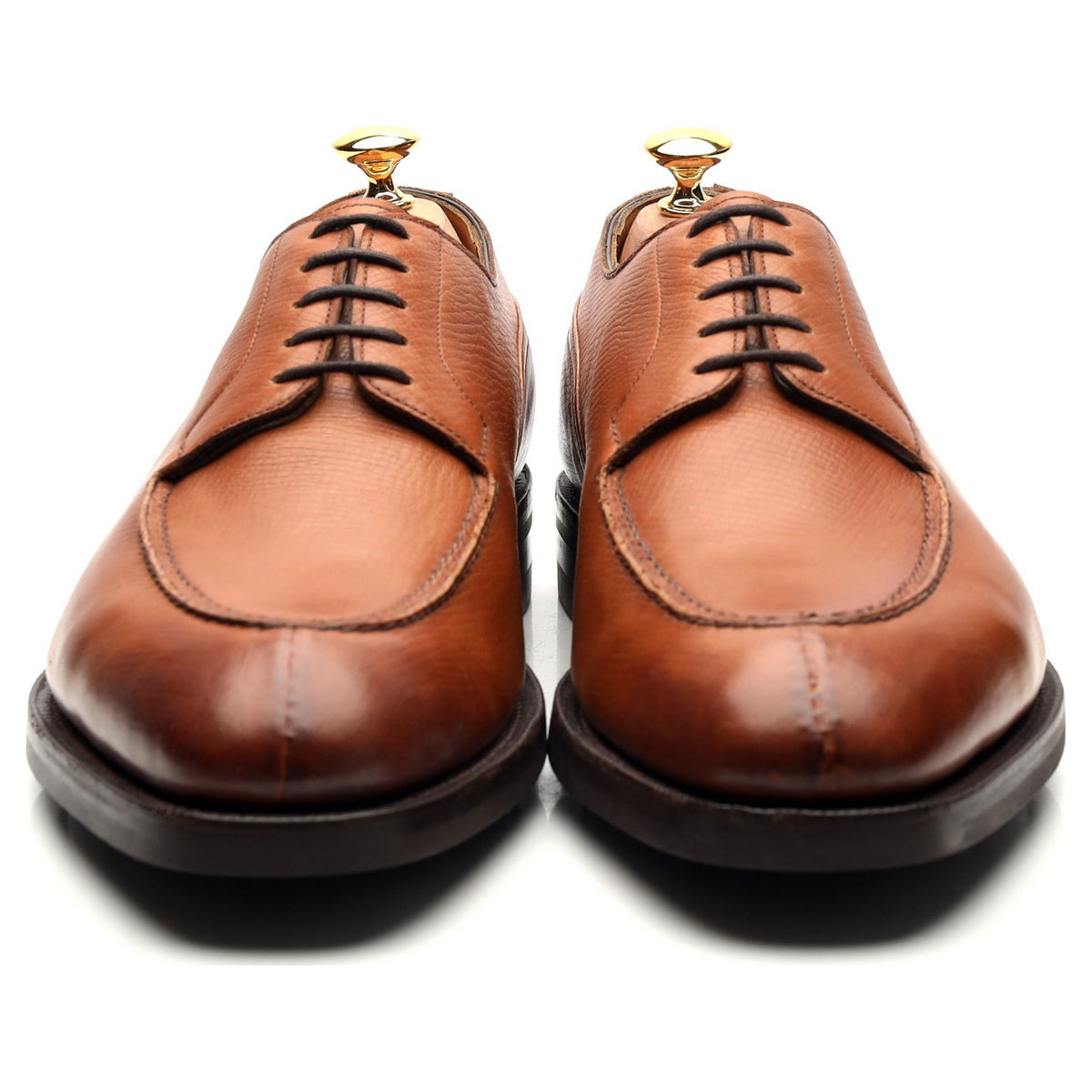 &#39;Dover&#39; Tan Brown Leather Split Toe Derby UK 10.5 E