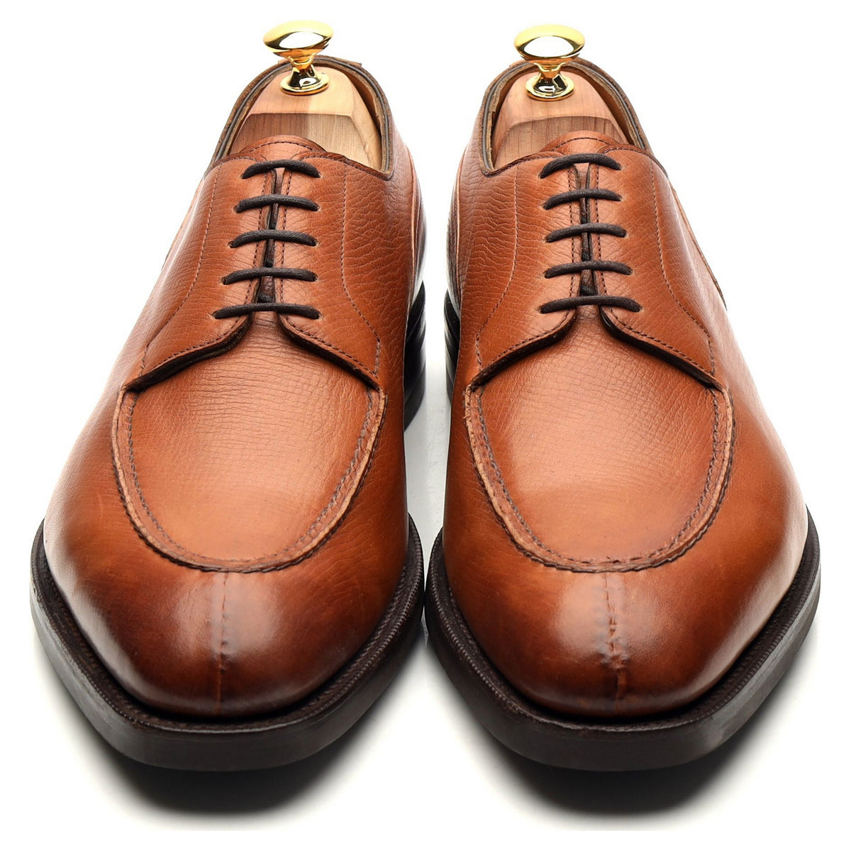 &#39;Dover&#39; Tan Brown Leather Split Toe Derby UK 10.5 E