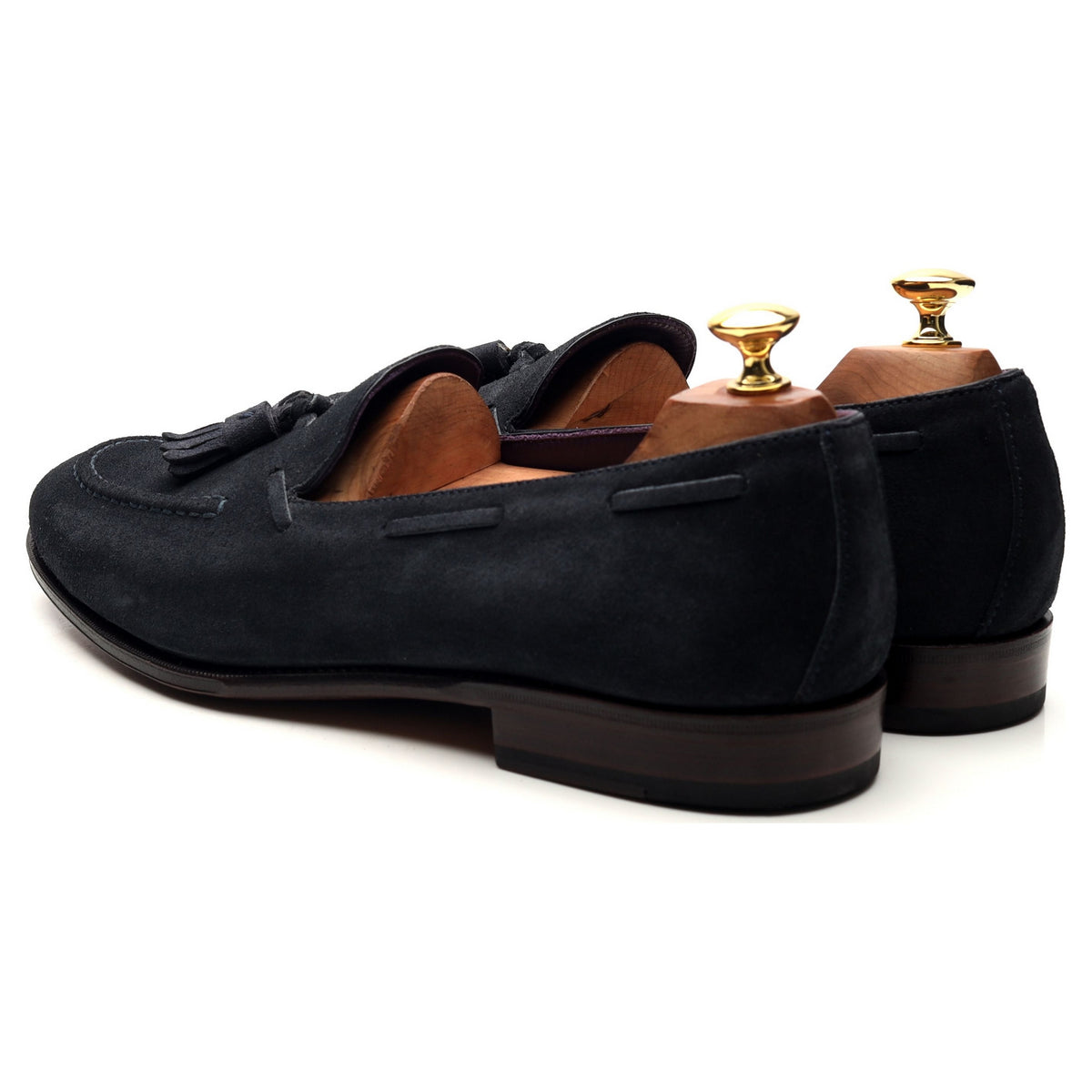 &#39;80215&#39; Navy Blue Suede Tassel Loafers UK 9.5