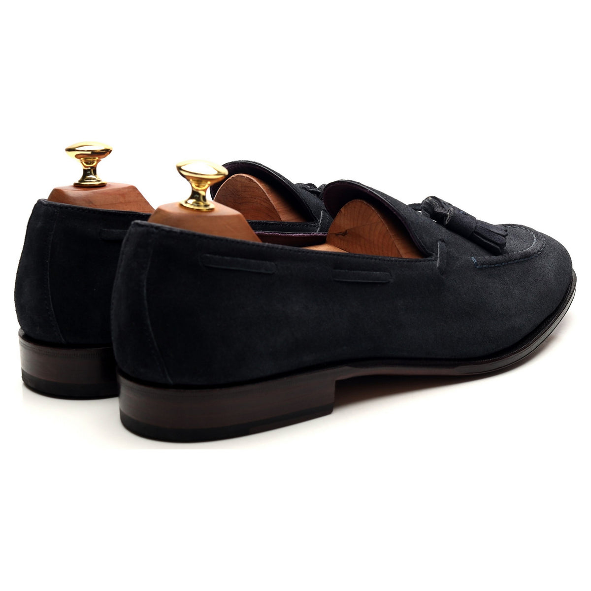 &#39;80215&#39; Navy Blue Suede Tassel Loafers UK 9.5