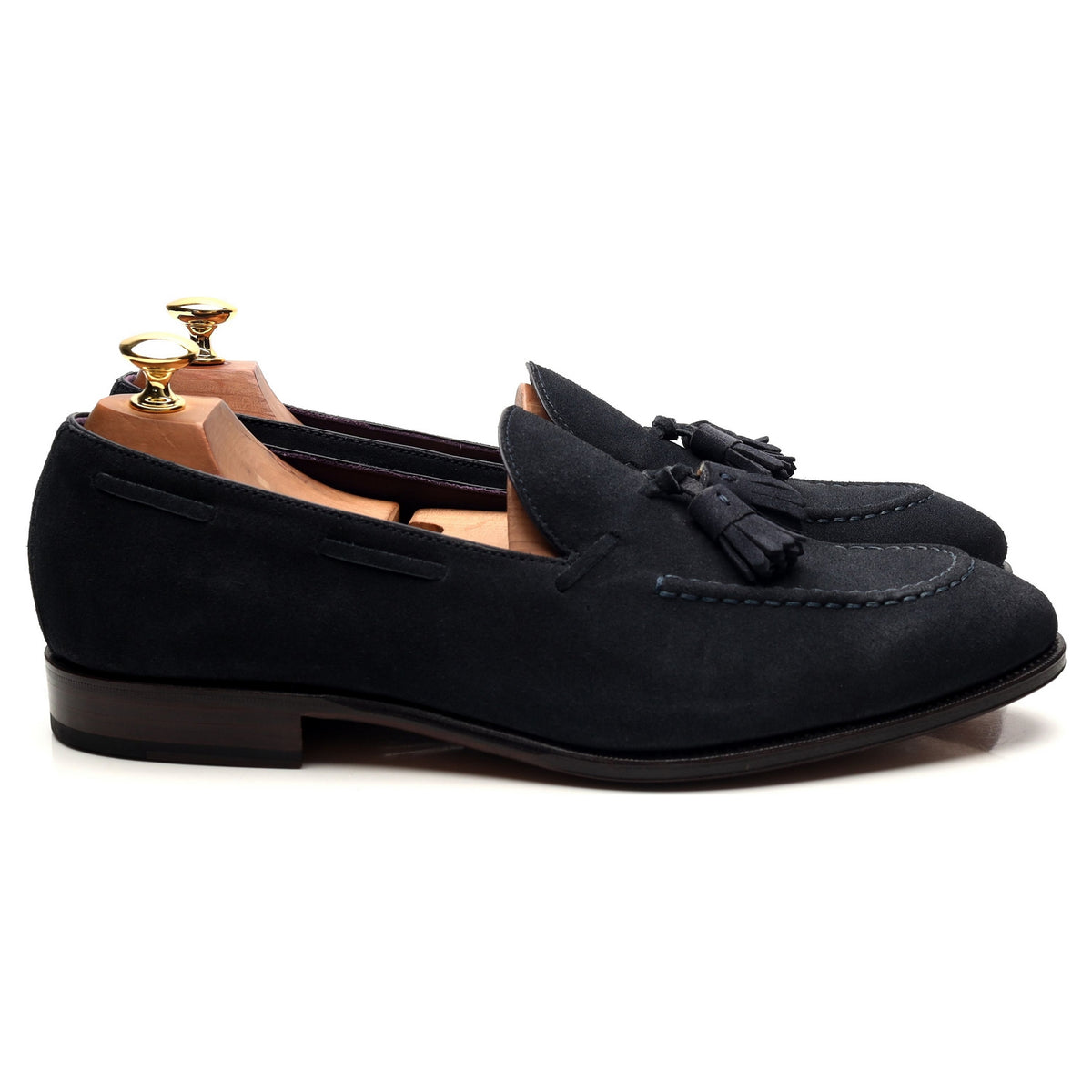 &#39;80215&#39; Navy Blue Suede Tassel Loafers UK 9.5