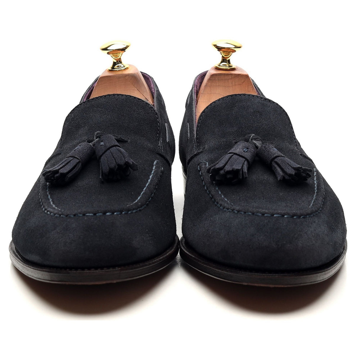 &#39;80215&#39; Navy Blue Suede Tassel Loafers UK 9.5