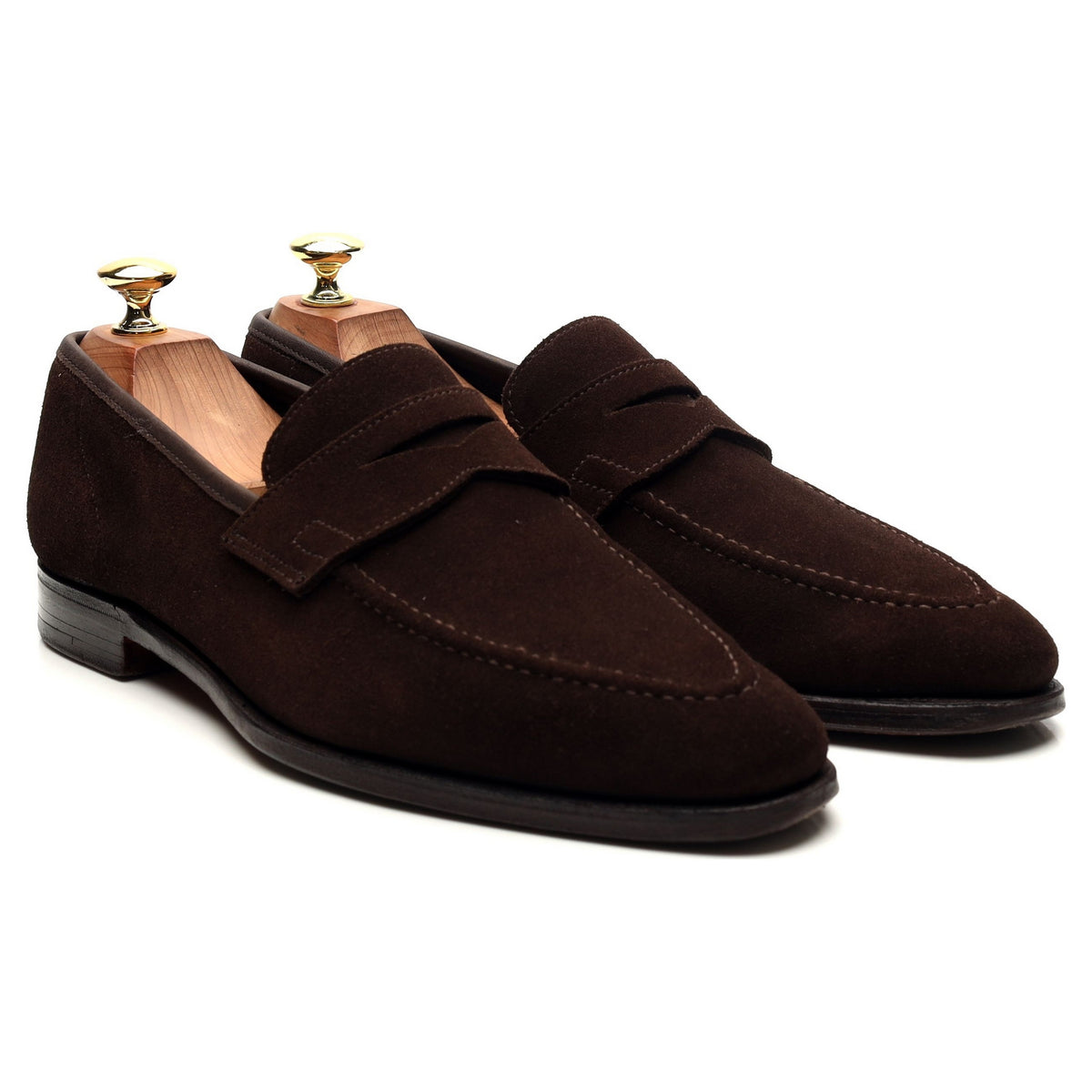 &#39;Teign&#39; Dark Brown Suede Loafers UK 7.5 E