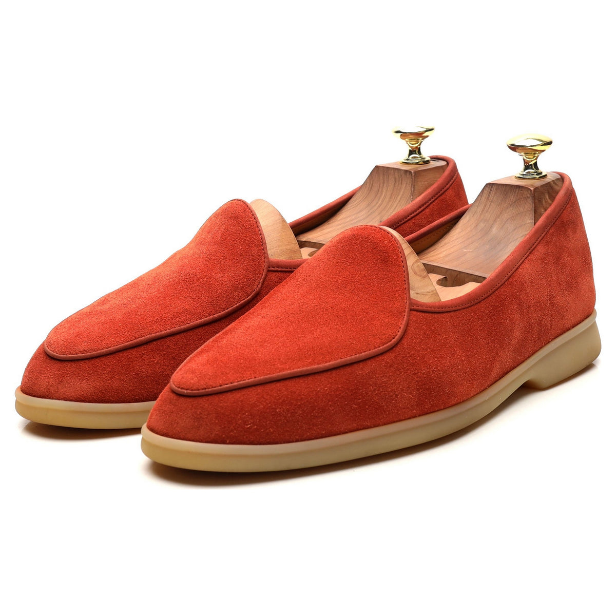 &#39;Sagan Stride&#39; Orange Suede Slip On Loafers UK 7 / UK 7.5