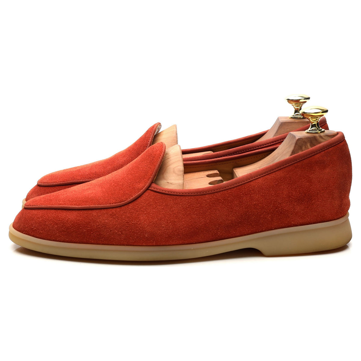 &#39;Sagan Stride&#39; Orange Suede Slip On Loafers UK 7 / UK 7.5