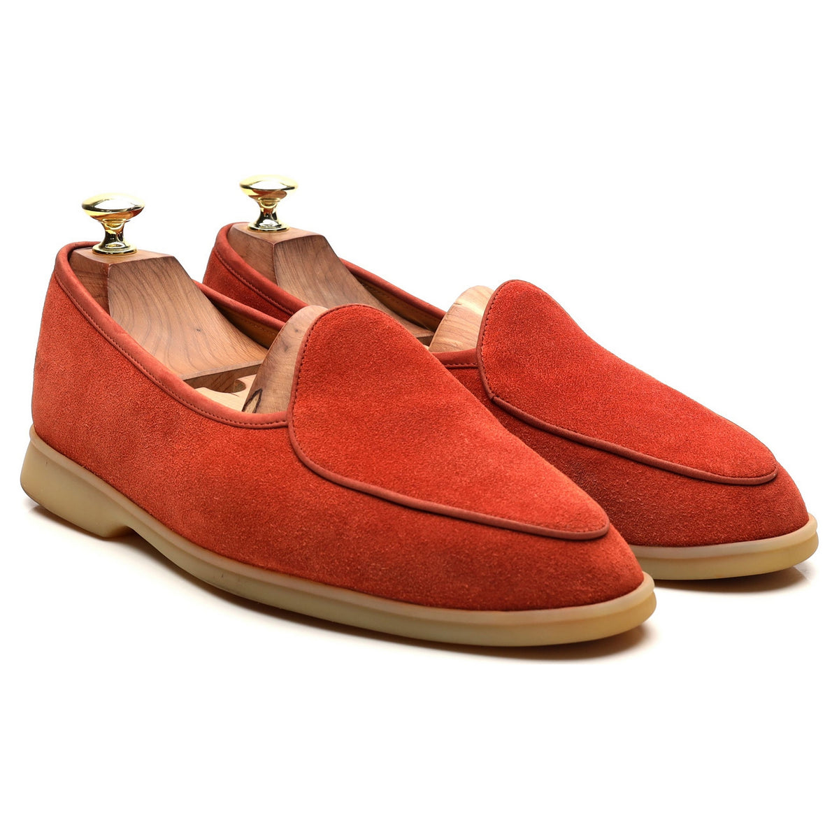 &#39;Sagan Stride&#39; Orange Suede Slip On Loafers UK 7 / UK 7.5