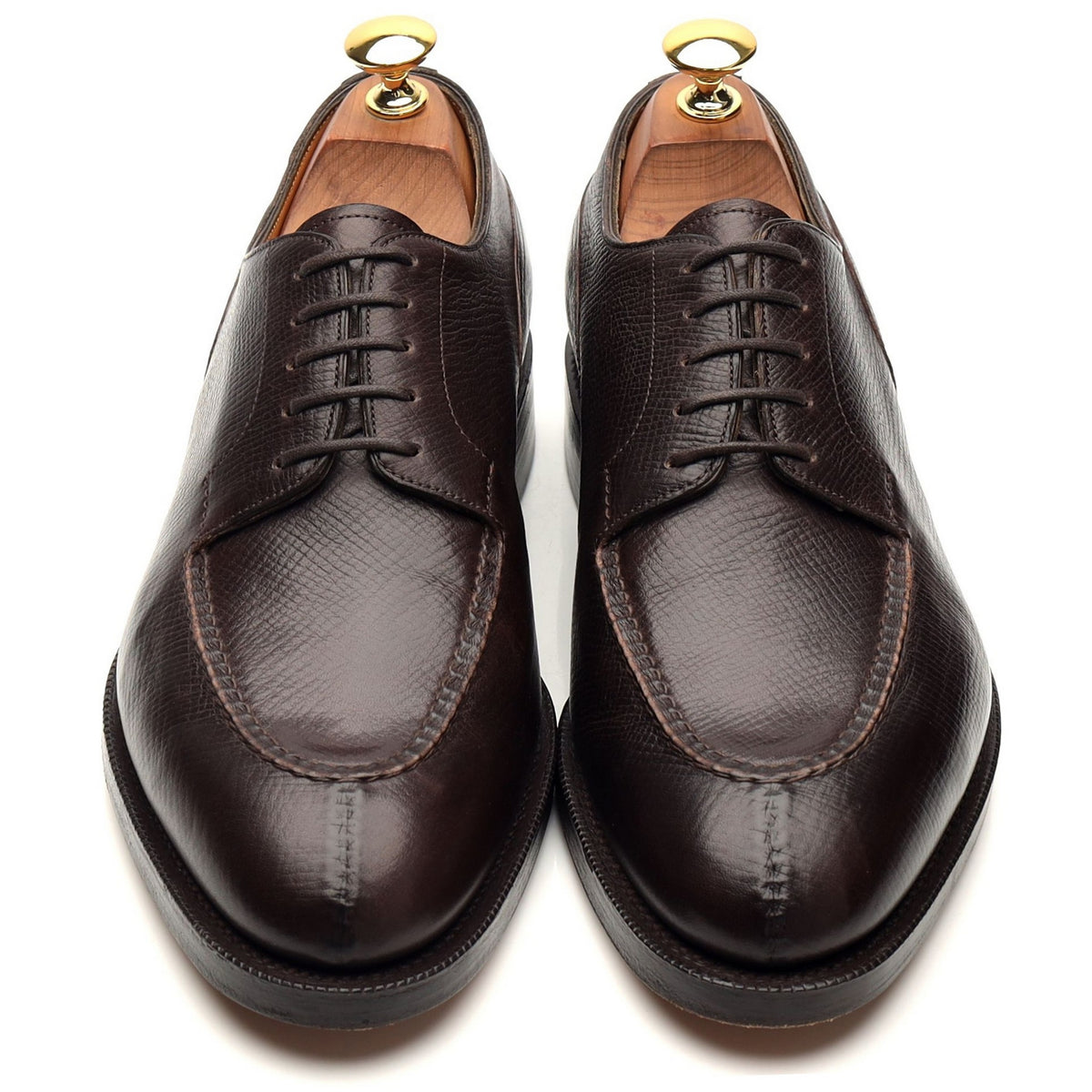 &#39;Dover&#39; Dark Brown Grain Leather Split Toe Derby UK 6.5 E