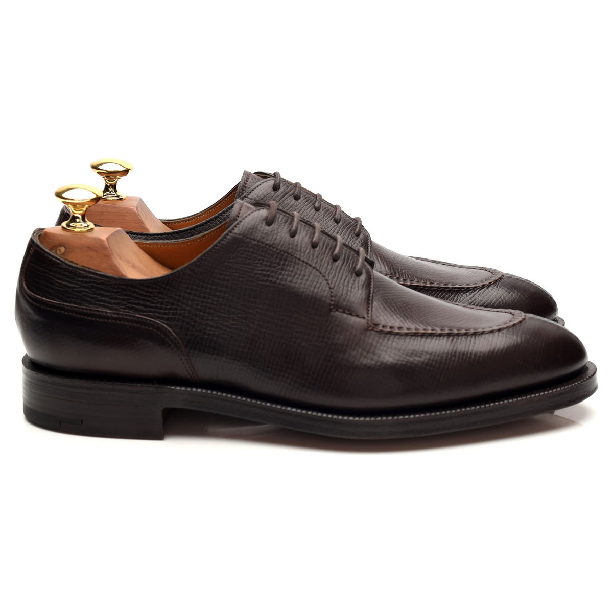 &#39;Dover&#39; Dark Brown Grain Leather Split Toe Derby UK 6.5 E