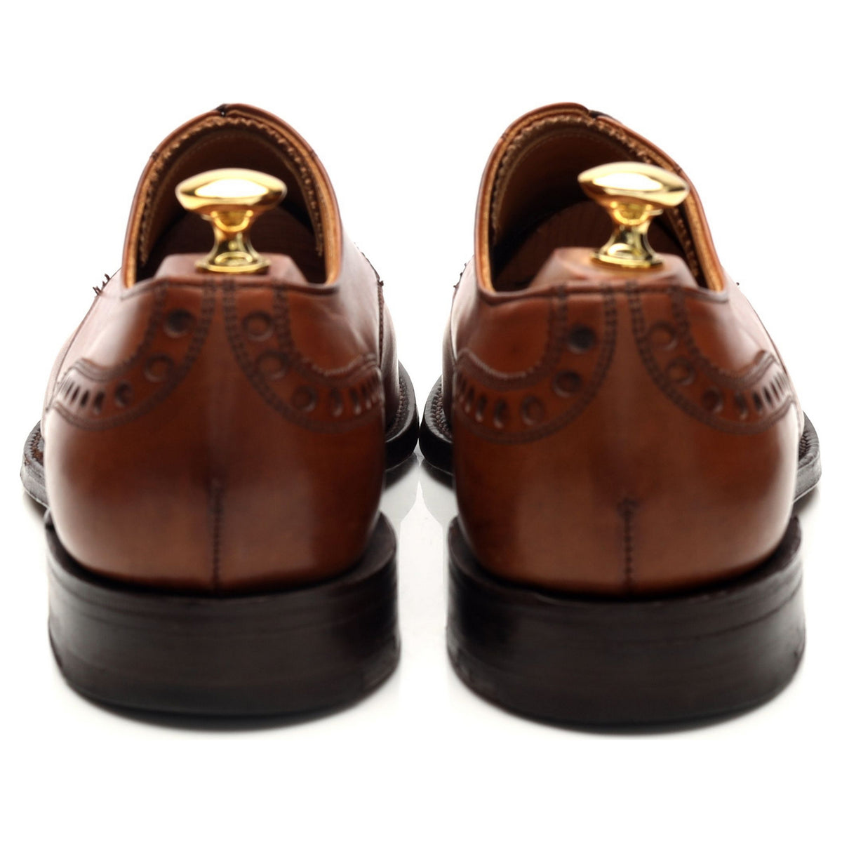 &#39;Harvard ll&#39; Brown Leather Cap Toe Derby UK 9 F