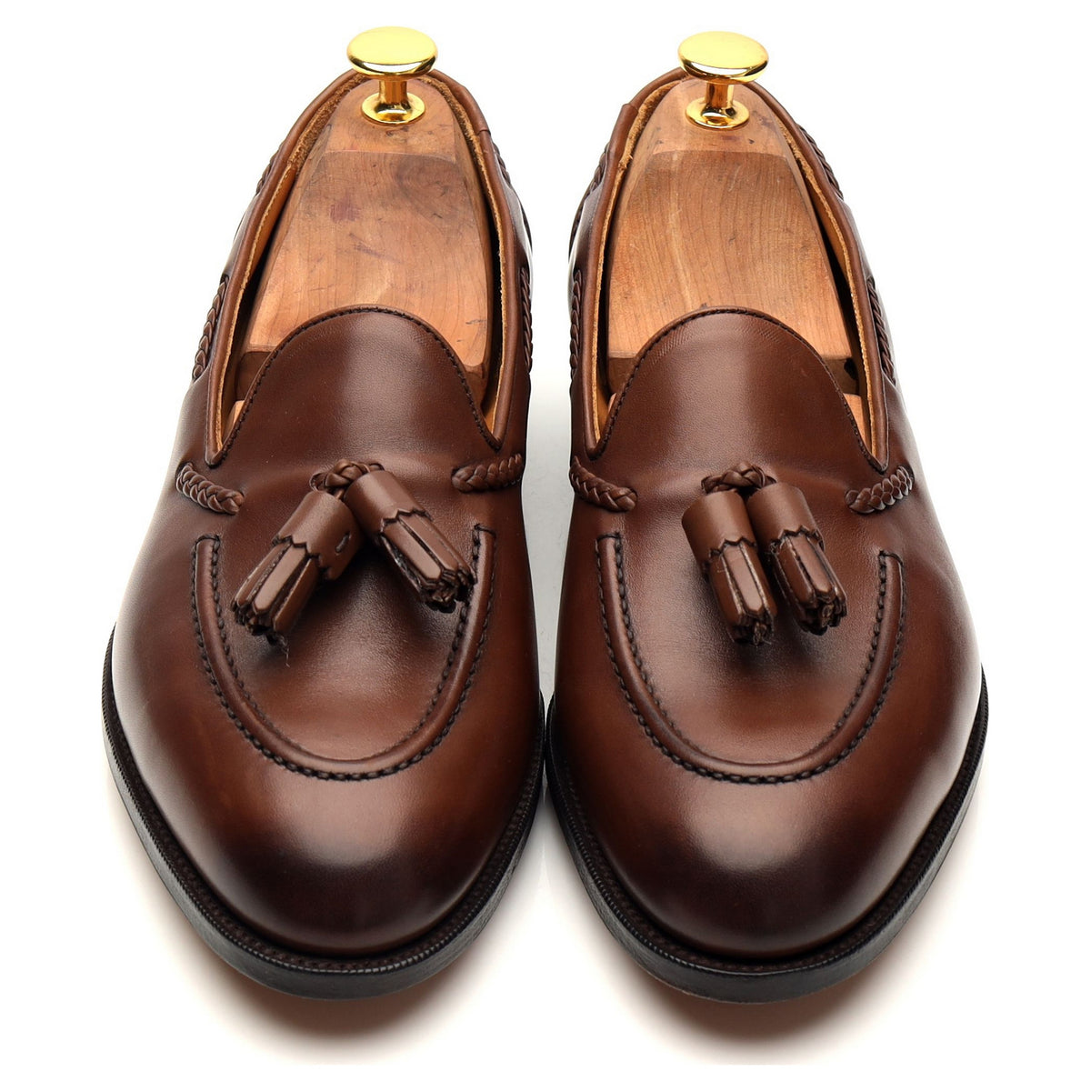 &#39;Belgravia&#39; Brown Leather Tassel Loafers UK 6 E