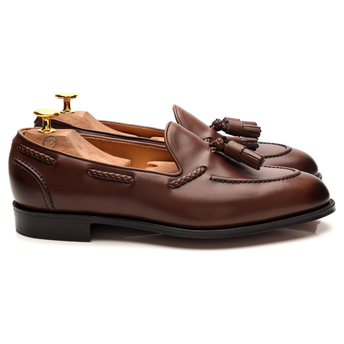 &#39;Belgravia&#39; Brown Leather Tassel Loafers UK 6 E