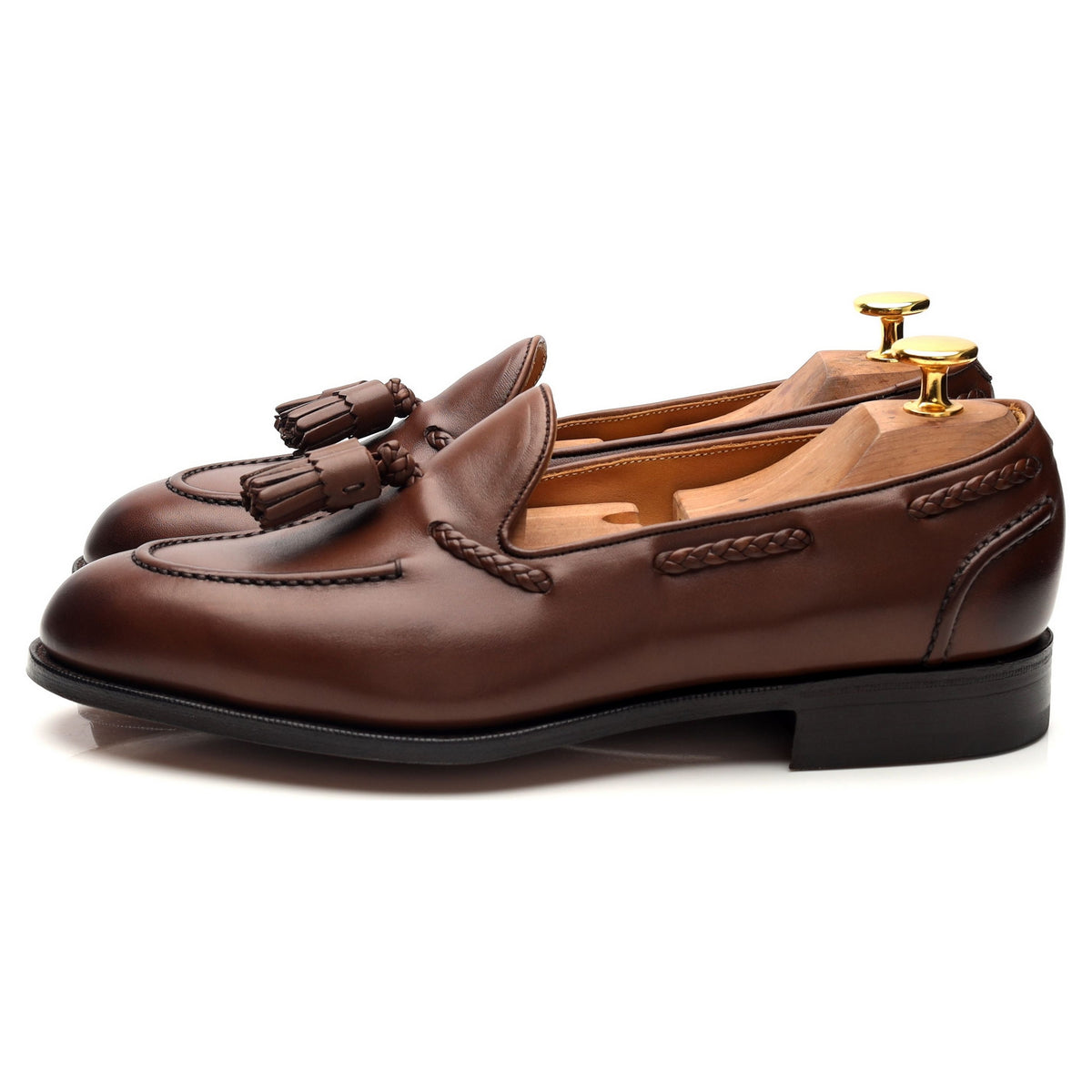&#39;Belgravia&#39; Brown Leather Tassel Loafers UK 6 E