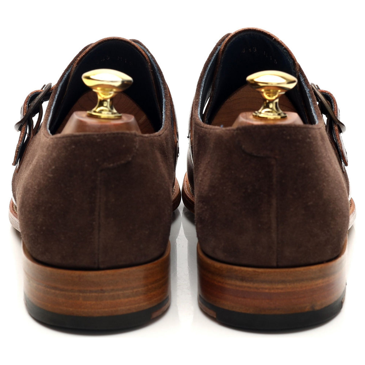 &#39;Jasper&#39; Brown Leather Suede Monk Strap UK 8 F