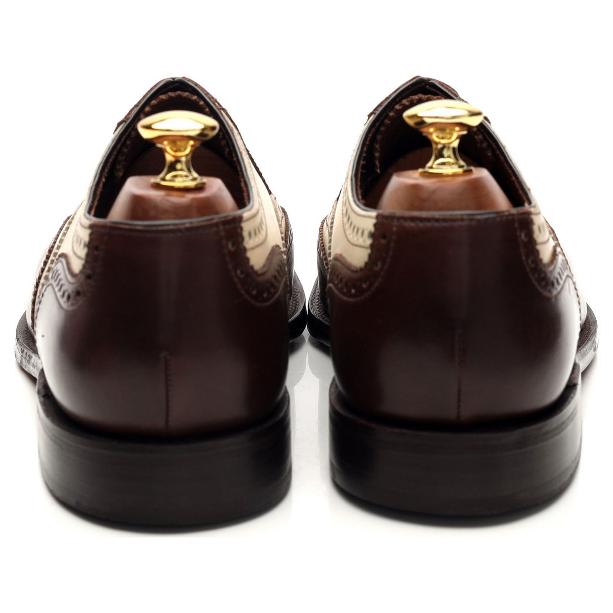 1880 &#39;Sloane&#39; Brown Cream Leather Spectator Brogues UK 8 F