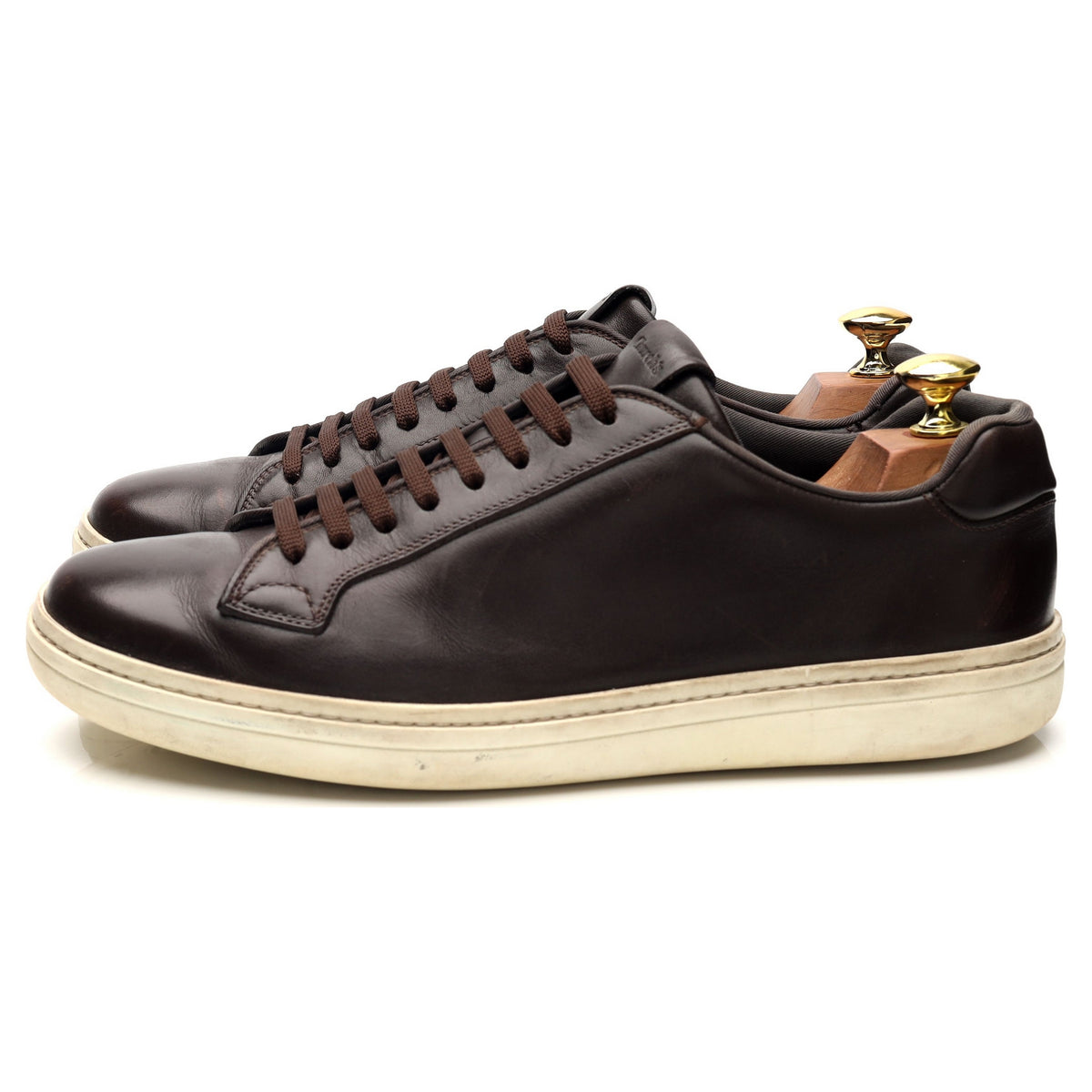 &#39;Mirfield&#39; Dark Brown Leather Sneakers UK 7.5