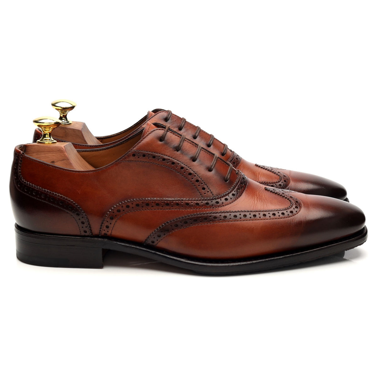 Paolo Scafora &#39;Galia&#39; Tan Brown Leather Oxford Brogues UK 7 US 8 D