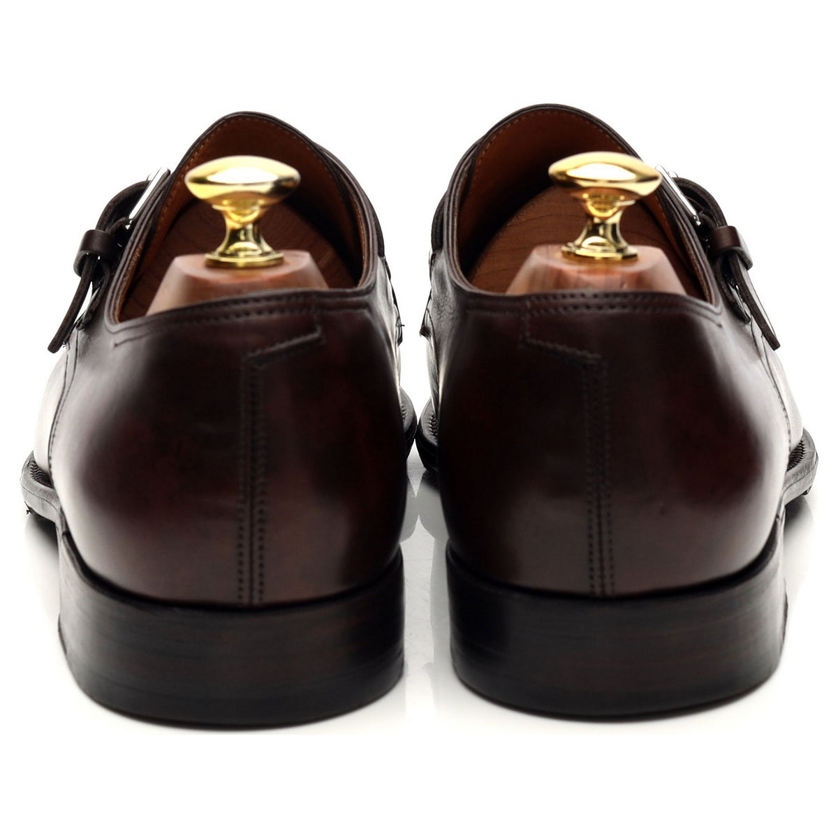 Hermes &#39;Jarvis&#39; Dark Brown Leather Monk Strap UK 8 EU 42