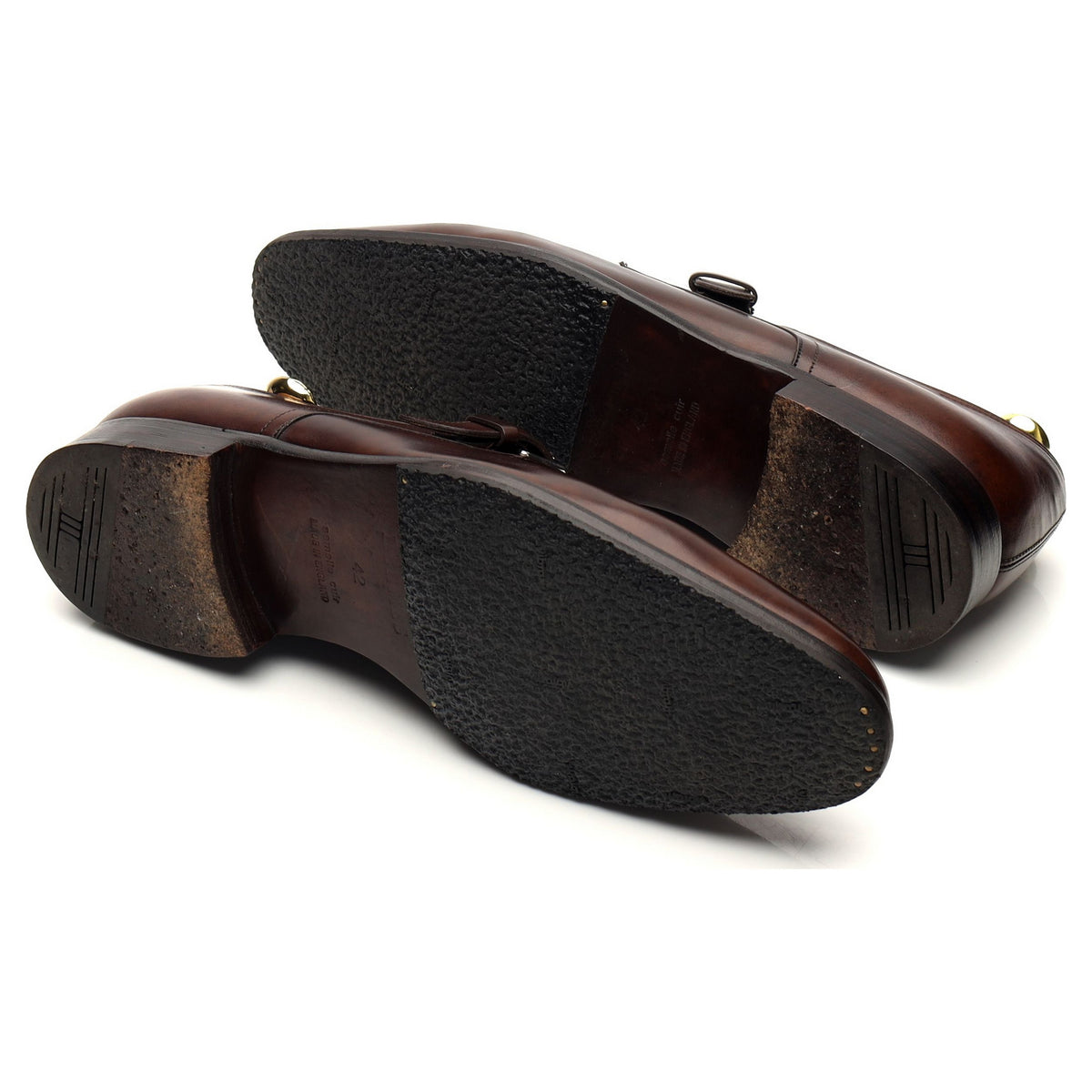 Hermes &#39;Jarvis&#39; Dark Brown Leather Monk Strap UK 8 EU 42