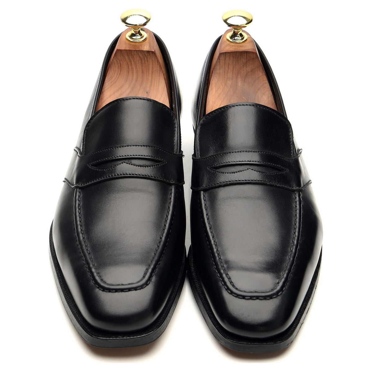 Black Leather Loafers UK 7.5 D
