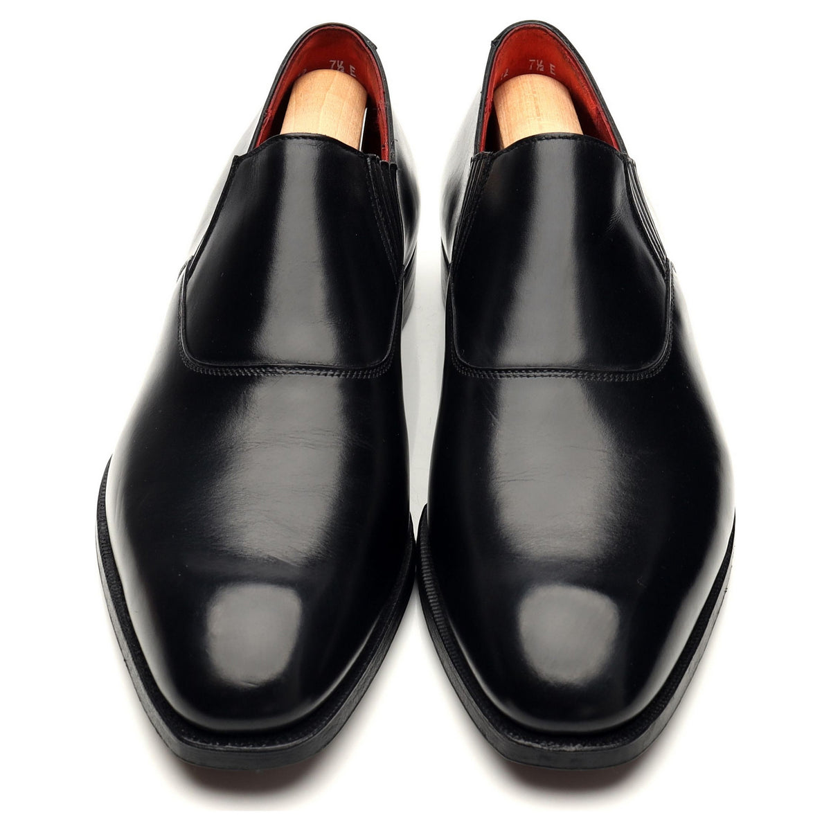 Black Leather Lazyman Slip On Loafers UK 7.5 E