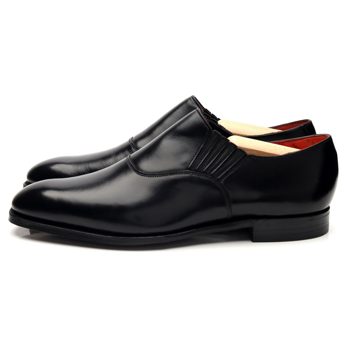 Black Leather Lazyman Slip On Loafers UK 7.5 E