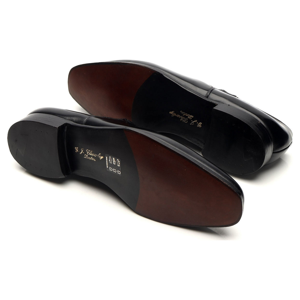 Black Leather Lazyman Slip On Loafers UK 7.5 E