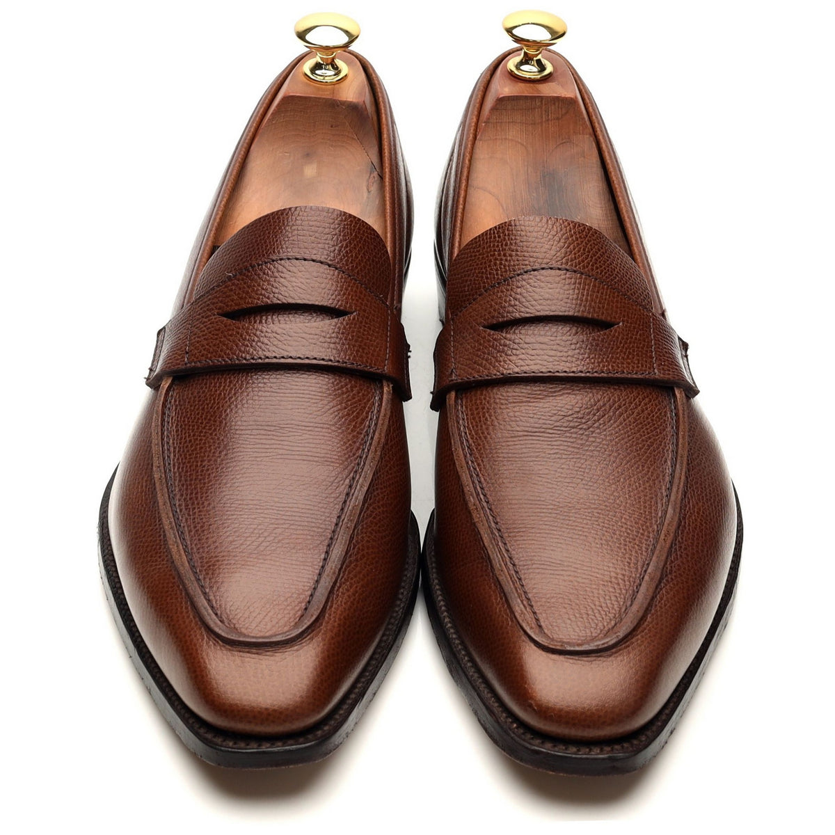 &#39;George&#39; Brown Grain Leather Loafers UK 9.5 E