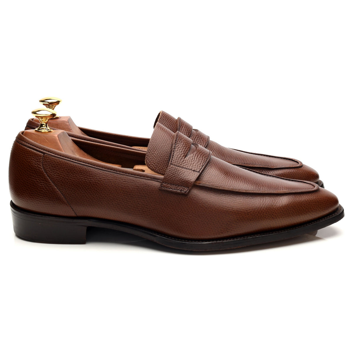 &#39;George&#39; Brown Grain Leather Loafers UK 9.5 E