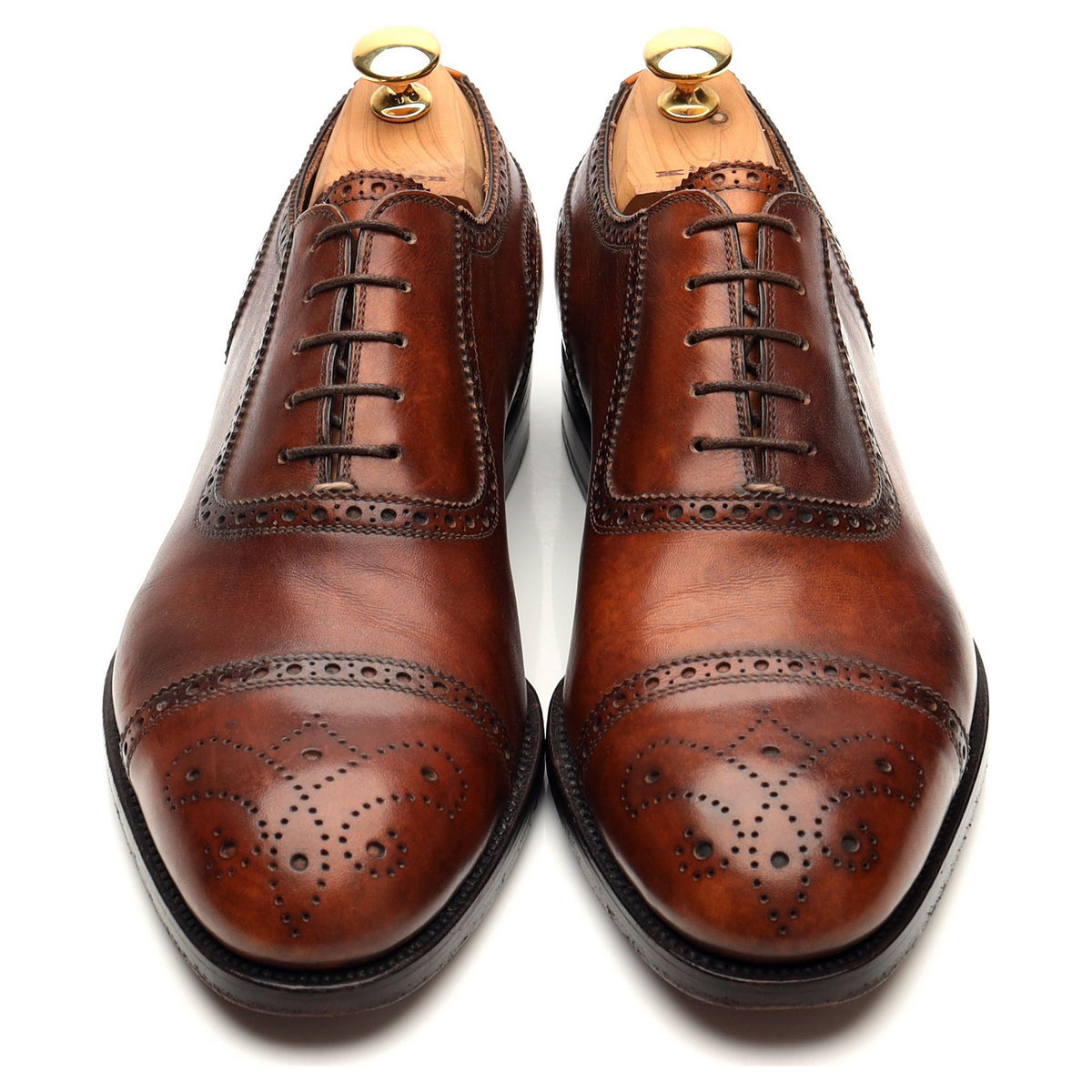Tan Brown Leather Oxford Brogues UK 8