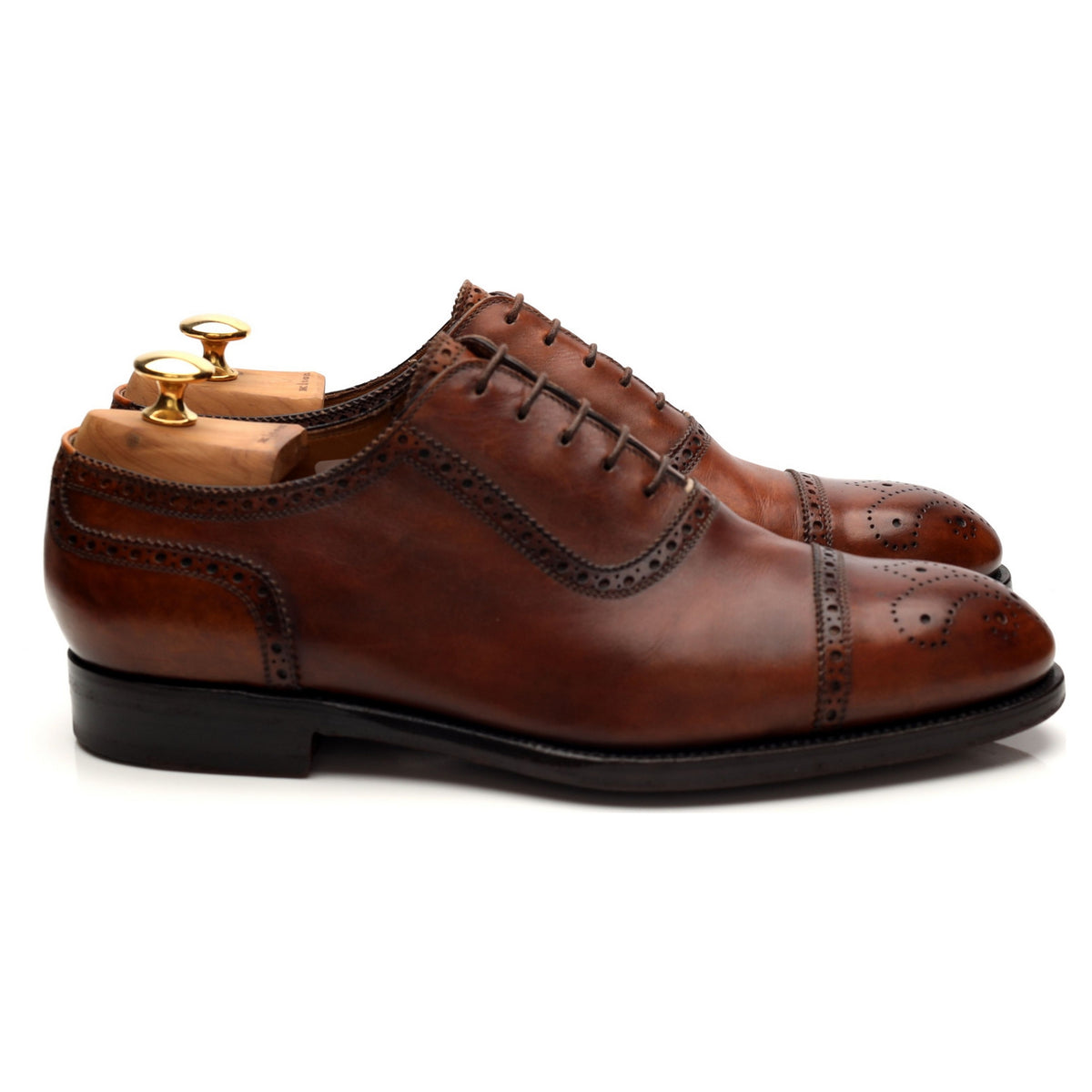 Tan Brown Leather Oxford Brogues UK 8