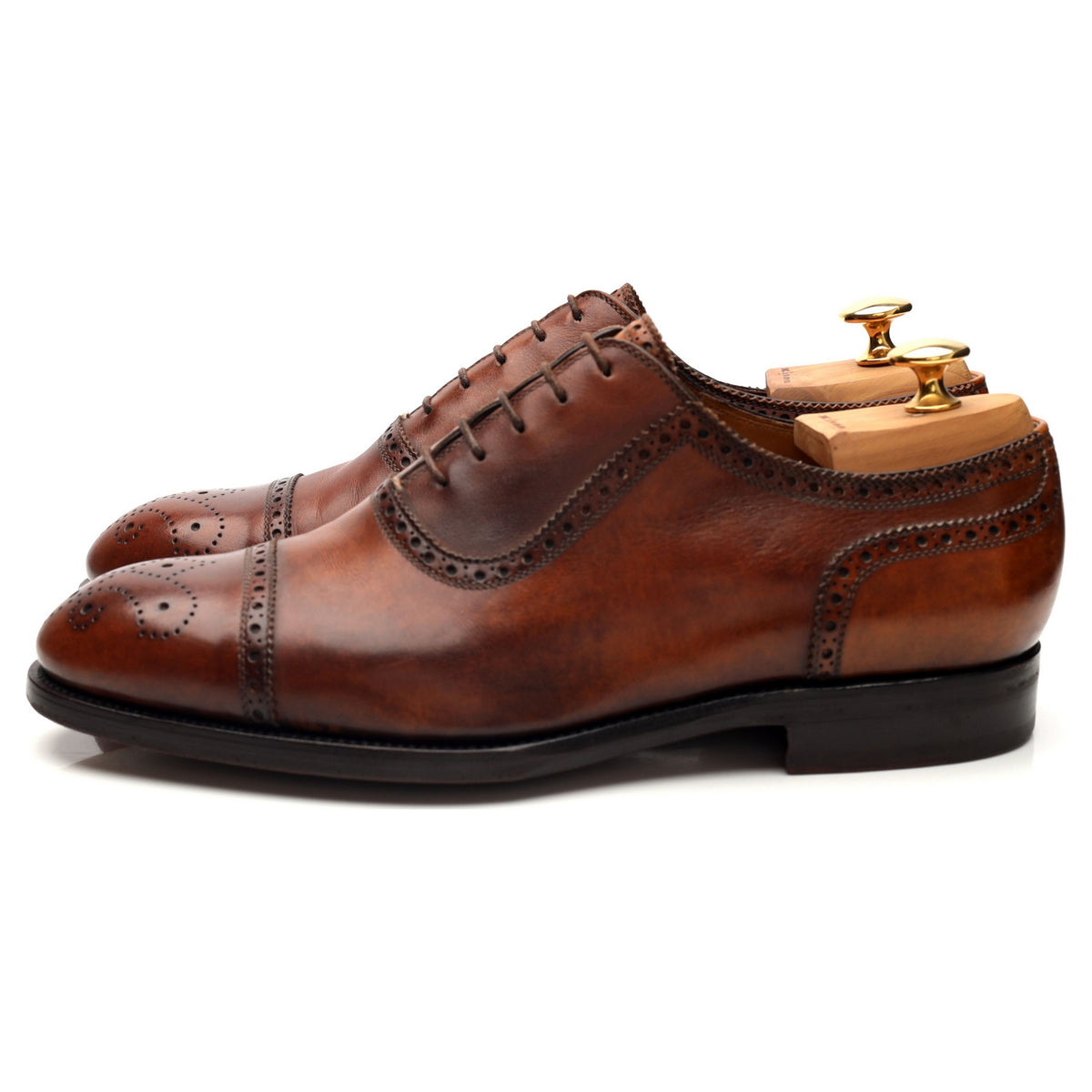 Tan Brown Leather Oxford Brogues UK 8