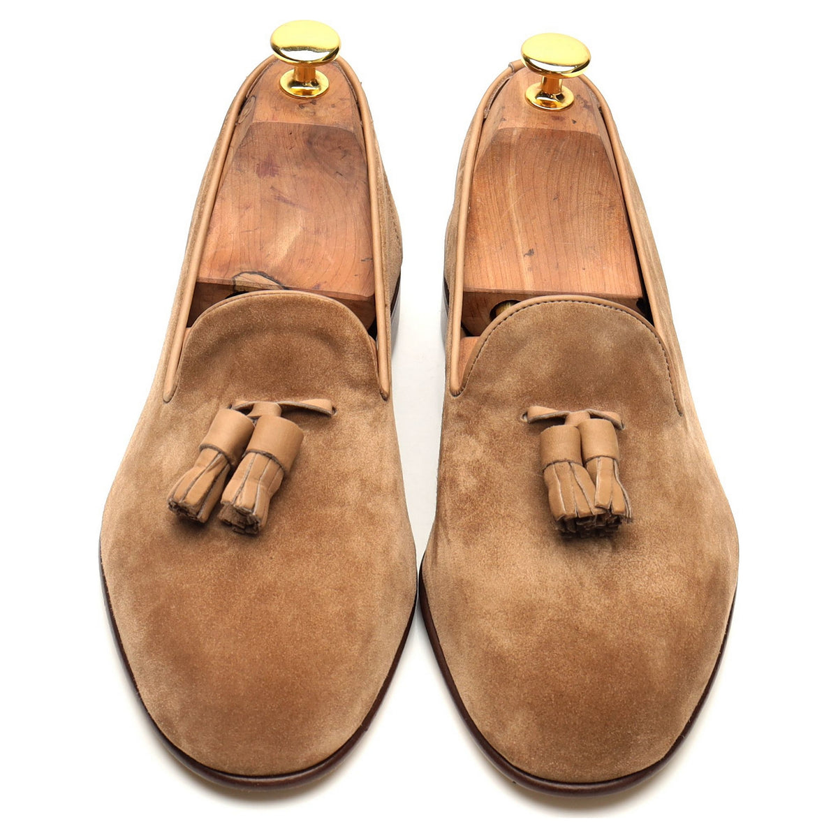 &#39;Penzance&#39; Sand Suede Tassel Slippers UK 6 E