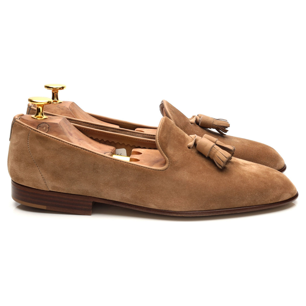 &#39;Penzance&#39; Sand Suede Tassel Slippers UK 6 E