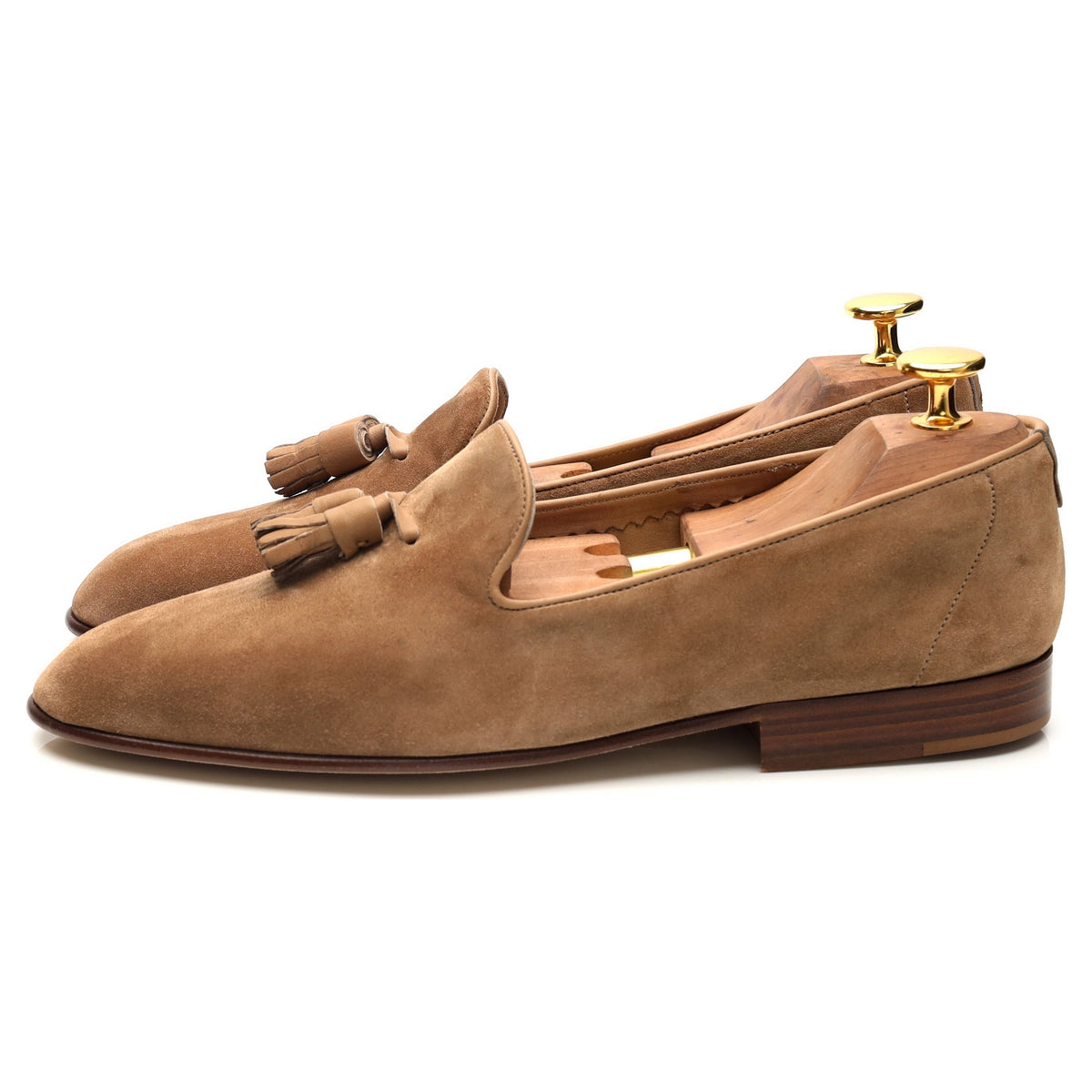 &#39;Penzance&#39; Sand Suede Tassel Slippers UK 6 E