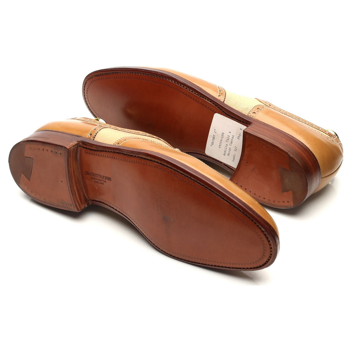 &#39;Havant 2&#39; Light Tan Brown Leather Spectator Derby Brogues UK 7.5 E