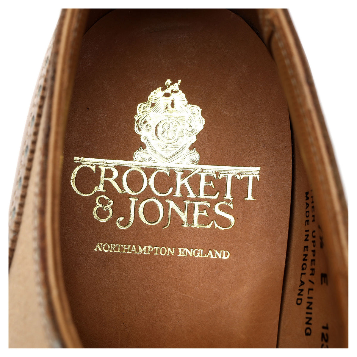 &#39;Havant 2&#39; Light Tan Brown Leather Spectator Derby Brogues UK 7.5 E