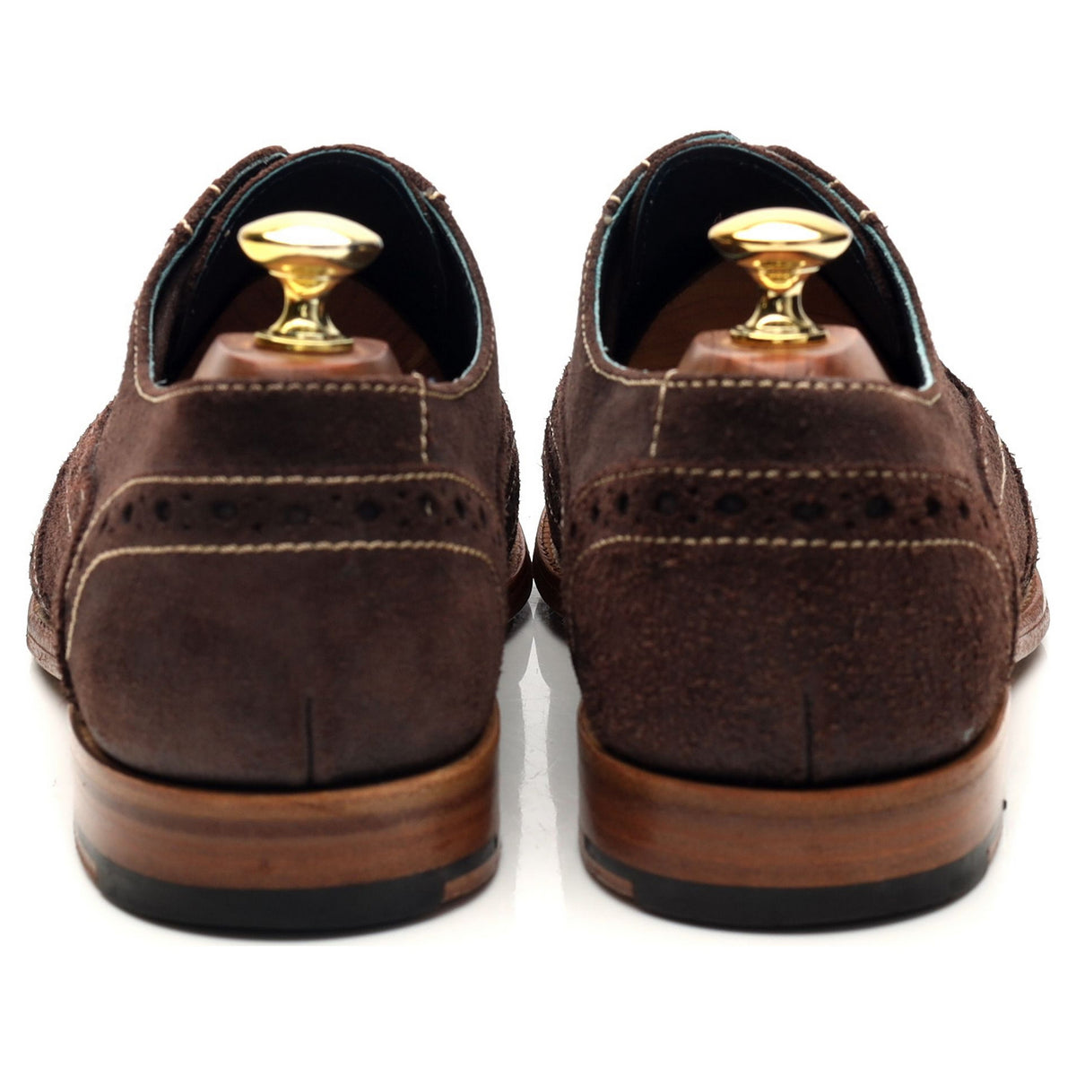 &#39;Grant&#39; Dark Brown Waxed Suede Brogues UK 8 F