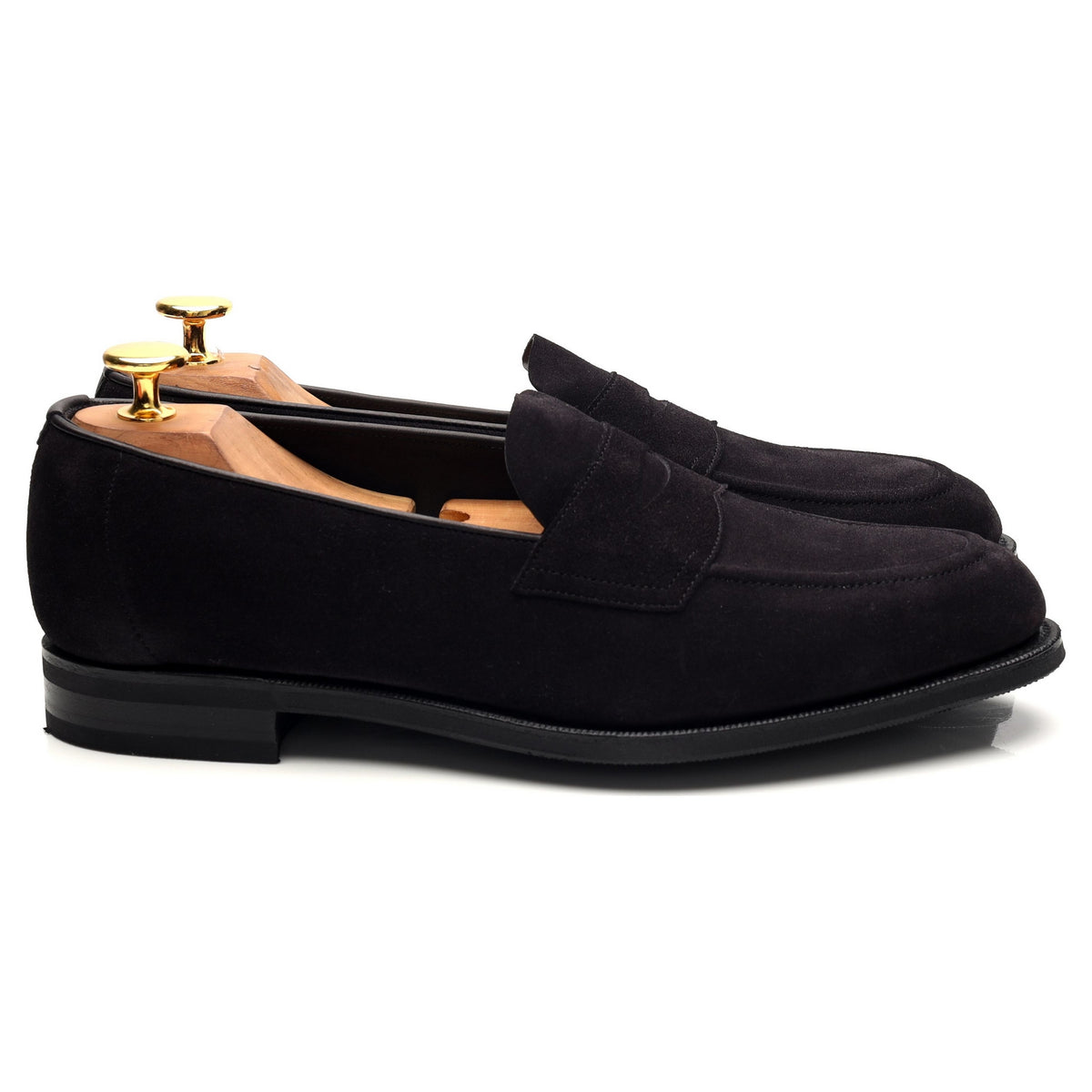 &#39;Piccadilly&#39; Dark Grey Suede Penny Loafers UK 6 E