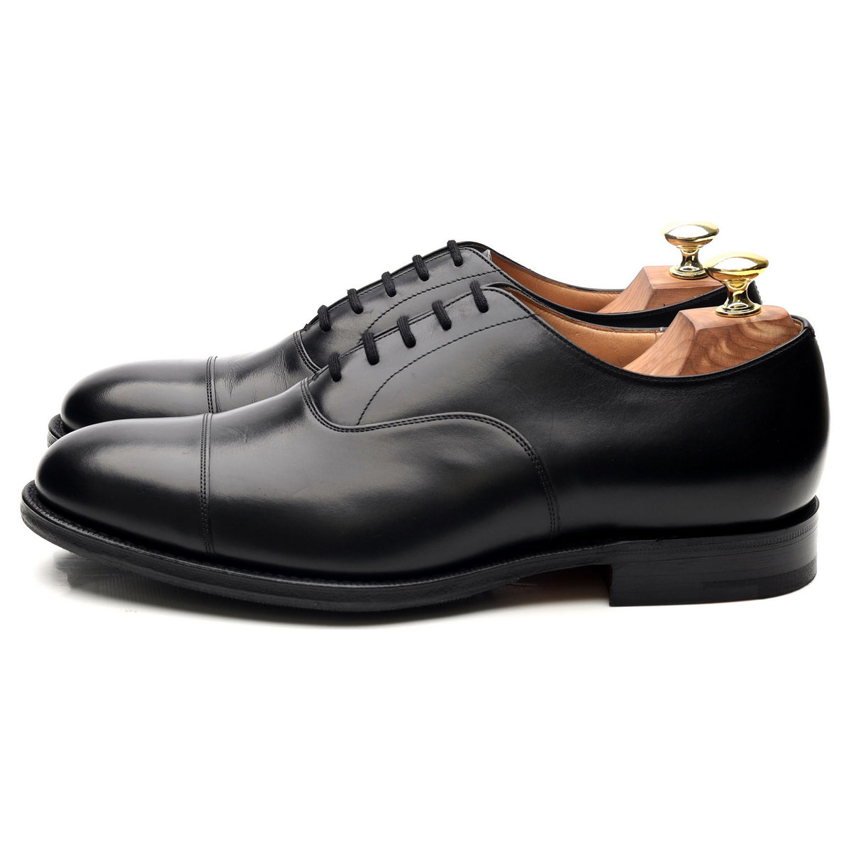 Balmoral' Black Leather Oxford UK G Abbot's Shoes
