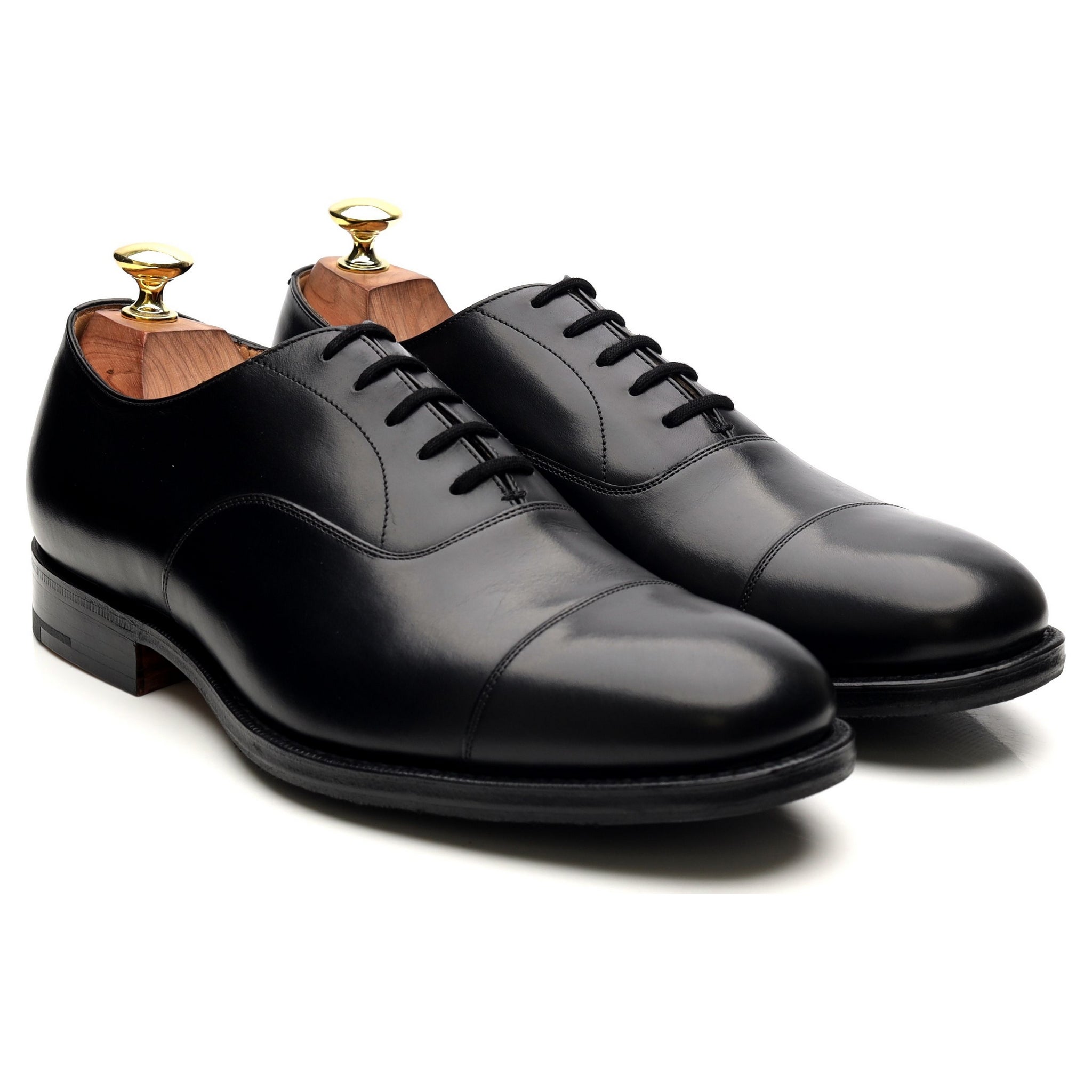 Balmoral' Black Leather Oxford UK 7.5 G - Abbot's Shoes