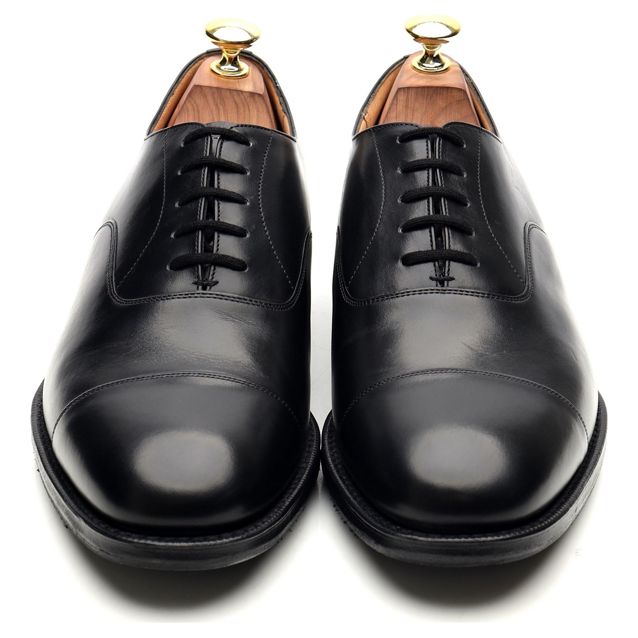 Balmoral' Black Leather Oxford UK 7.5 G - Abbot's Shoes