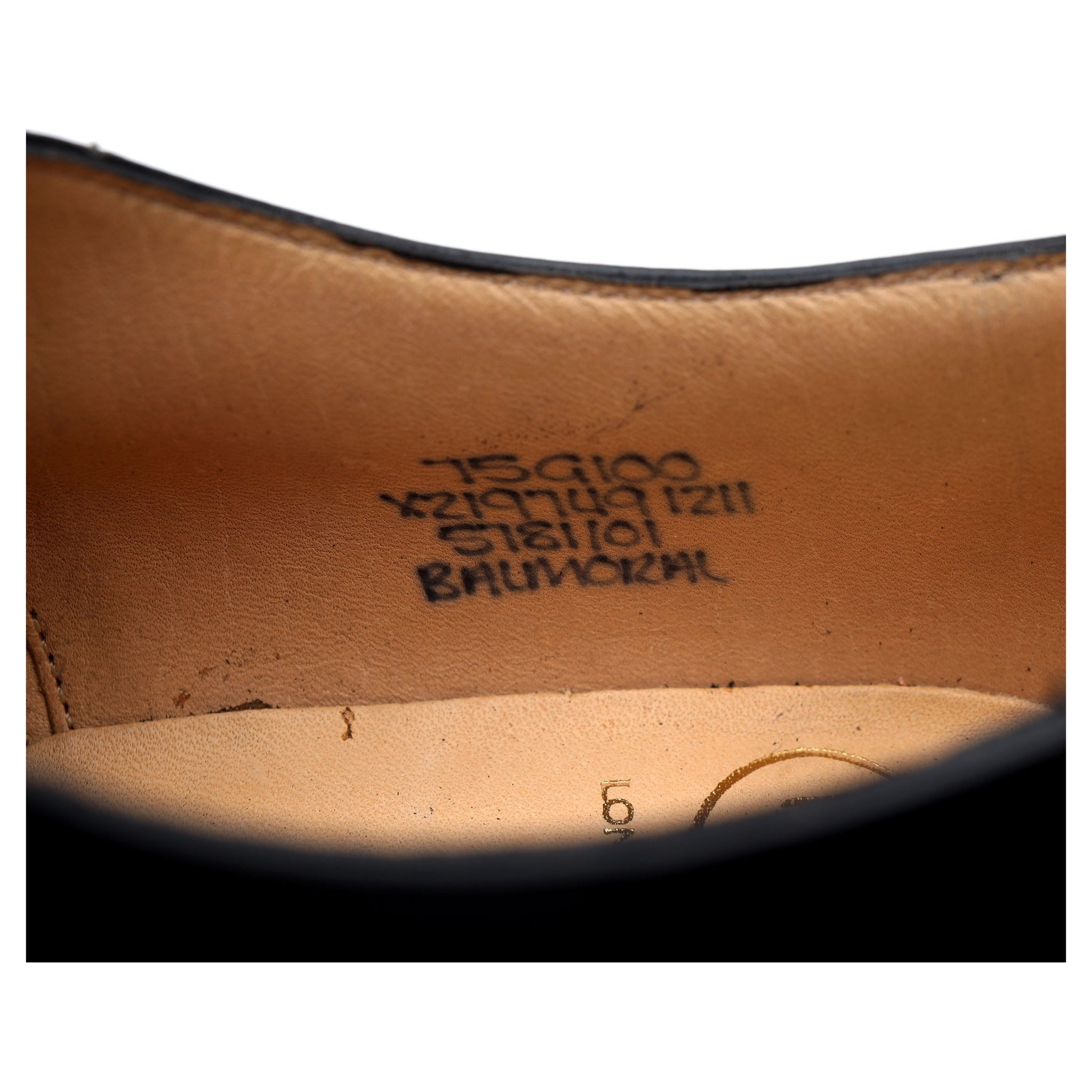 Balmoral' Black Leather Oxford UK 7.5 G - Abbot's Shoes