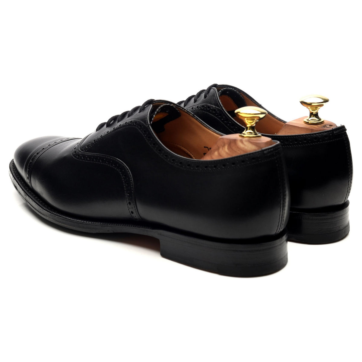 &#39;Legate&#39; Black Leather Oxford Semi Brogues UK 7.5 G
